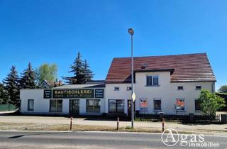 Haus kaufen in 15328 Küstriner Vorland, Wohnhaus mit Wintergarten und ca. 350 m² Werkstatt und Doppelgarage in verkehrsgünstiger Lage