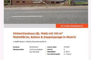 Einfamilienhaus kaufen in 66687 Wadern, Wadern - Einfamilienhaus Bj 1968 130m2 Balkon&Doppelgarage in Wadrill