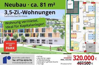 Wohnung kaufen in Hofstraße 3, 78073 Bad Dürrheim, Bad Dürrheim - Neubau, 3,5 Zi., ca. 81 m², inkl. Küche, Stadtmitte Bad Dürrheim
