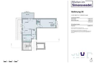 Penthouse mieten in Gertrud-Koch-Straße 17, 50737 Weidenpesch, Großzügige 2-Zimmer-Neubau-Penthousewohnung mit Balkon und tollem Ausblick in K-Weidenpesch