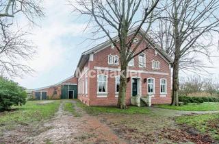Bauernhaus kaufen in 26844 Jemgum, Traumhafte Deichlage für Pferdefreunde: Gehobenes Bauernhaus mit Reithalle, Stallboxen und Hallenbad