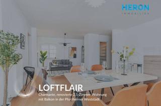 Loft kaufen in 75172 Weststadt, LOFTFLAIR - Charmante, renovierte 2,5-Zimmer-Wohnung mit Balkon in der Pforzheimer Weststadt