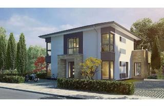 Villa kaufen in 58730 Fröndenberg, Eine Stadtvilla mit Eleganz und Symmetrie - Fassade mit Sandstein und Glaselementen gut eingesetzt