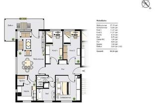 Wohnung mieten in 87719 Mindelheim, Großzügige 4 ZKB mit Balkon im 1. OG