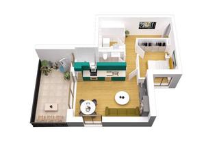 Penthouse mieten in 76297 Stutensee, Penthouse: Lichtdurchflutete 2-Zimmer Penthouse Wohnung mit großer Terrasse