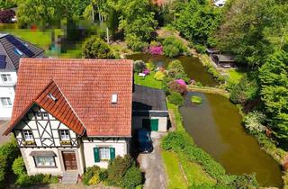 Villa kaufen in 51377 Steinbüchel, Frst. Fachwerkvilla auf Parkgrundstück mit Bach, Teichen, kl. Wald in Lev.-Steinbüchel!