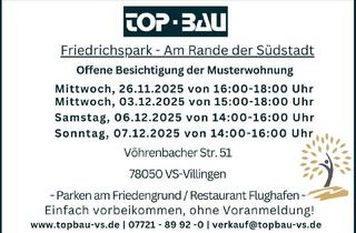 Wohnung kaufen in Vöhrenbacher Straße 47, 78050 Villingen-Schwenningen, Villingen-Schwenningen - Friedrichspark Haus A5: Großer Wohnbereich, sonnige West-Terrasse mit kleinem Garten, Tageslichtbad