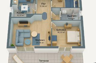 Haus mieten in 29575 Altenmedingen, Exklusives, 3-Zimmer-Wohnung mit Innenausstattung