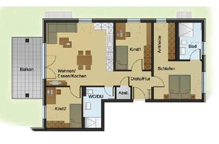 Wohnung mieten in Haigernstraße 26/1, 74223 Flein, 4,5-Zimmer-Wohnung mit Balkon und Einbauküche in Flein, befristet zu vermieten