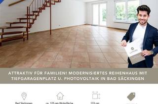 Reihenhaus kaufen in Näfelsstraße, 79713 Bad Säckingen, Modernisierte Reihenhaushälfte mit Tiefgarage | Neue Heizung, neues Bad, Photovoltaikanlage