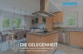 Haus kaufen in 71701 Schwieberdingen, DIE GELEGENHEIT - Energetisch saniertes Zweifamilienhaus mit großem Garten in Schwieberdingen