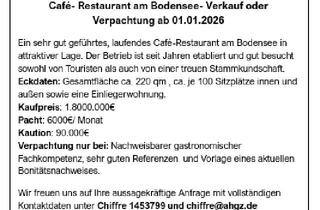 Gastronomiebetrieb mieten in 88709 Meersburg, Café am Bodensee ab sofort zu verpachten/verkaufen