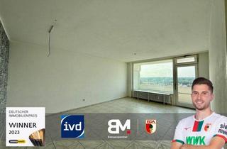 Wohnung kaufen in 86161 Augsburg, 3-Zimmer mit Weitblick: Zwei Balkone, TG-Stellplatz & Aufzug – renovierungsbereit!