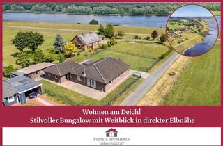 Haus kaufen in 21522 Hittbergen, Wohnen am Deich – stilvoller Bungalow mit Weitblick in direkter Elbnähe!