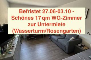 WG-Zimmer mieten in Lameystraße 14, 68165 Schwetzingerstadt, Befristet 27.06-03.10 - Schönes 17 qm WG-Zimmer zur Untermiete (Wasserturm/Rosengarten)