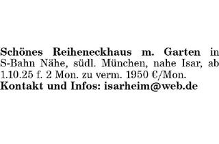 Haus mieten in 80331 München, Schönes Reiheneckhaus m. Garten