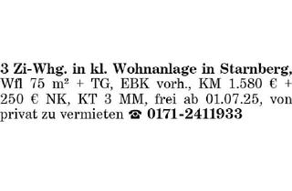Wohnung mieten in 82319 Starnberg, 3 Zi-Whg.