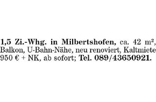 Wohnung mieten in 80807 München, 1,5 Zi.-Whg. in Milbertshofen