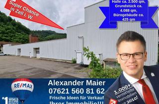 Gewerbeimmobilie kaufen in 79669 Zell, Seltene Chance in Zell i. W. Gewerbehalle und Bürogebäude zentral in Zell!