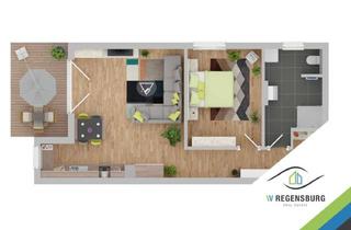 Wohnung kaufen in 92421 Schwandorf, 2-Zi-Erdgeschoßwohnung mit Küche und Gartenanteil