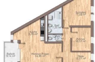 Wohnung mieten in Drosselweg, 82538 Geretsried, Geschmackvolle helle 3-Zimmer-Wohnung mit Balkon + Einbauküche in Geretsried-Gartenberg nähe Zentrum