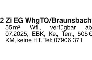 Wohnung mieten in 74542 Braunsbach, 2 Zi EG Whg TO/Braunsbach