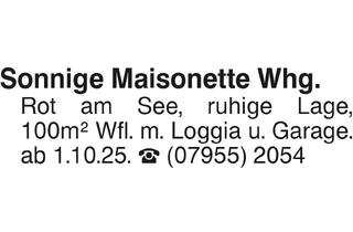 Wohnung mieten in 74585 Rot am See, Maisonette Wohnung