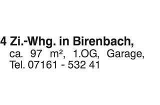 Wohnung mieten in 73116 Wäschenbeuren, 4 Zi.-Whg. in Birenbach