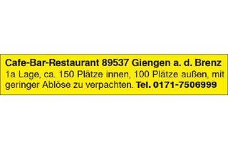 Gastronomiebetrieb mieten in 89537 Giengen, Cafe-Bistro
