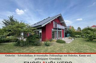 Haus kaufen in 67574 Osthofen, Osthofen – Schwedenhaus in traumhafter Feldrandlage mit Sauna, Holzofen und großzügigem Grundstück