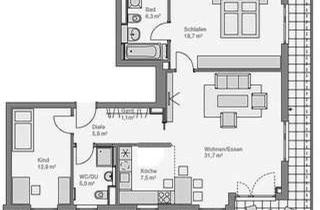 Penthouse kaufen in Lilienthalstraße 34, 85579 Neubiberg, Dachterrassen-Penthouse-Wohnung, 3 Zimmer, 2 Bäder, Universitätsgemeinde Neubiberg