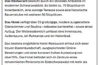 Gastronomiebetrieb mieten in 79244 Münstertal, Schwarzwaldhotel in Traumlage