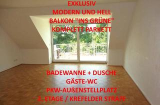 Wohnung mieten in 41836 Hückelhoven, EXKLUSIV MODERN HELL BALKON PARKETT WANNE + DUSCHE GÄSTE-WC PKW-STELLPL. 2. ETAGE /KREFELDER STR.