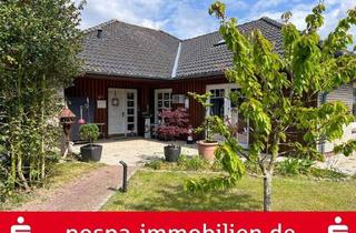 Haus kaufen in 25845 Nordstrand, Ebenerdiges Wohnen auf der Insel an Land: Bungalow mit Garage, Terrasse und Teehaus!