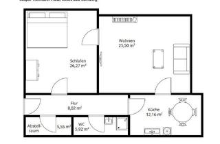 Wohnung mieten in 65520 Bad Camberg, Gemütliche 2-Zimmer Wohnung mit großem Schlaf-/ und Wohnzimmer direkt im Bahnhof Bad Camberg