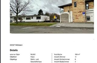 Haus kaufen in 55597 Wöllstein, Wöllstein - Immobilien auf weitläufiger Fläche Bungalow + Wohn -& Geschäft