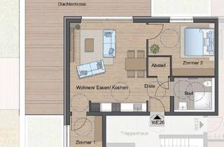 Wohnung kaufen in Bahnhofstraße 100-106, 74405 Gaildorf, Dreizimmerwohnung mit 32 Qm. großer Dachterrasse und Personenaufzug im 2. OG, QNG förderfähig!