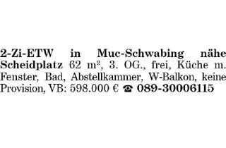 Wohnung kaufen in Scheidplatz, 80802 München, 2-Zi-ETW in Muc-Schwabing
