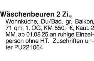 Wohnung mieten in 73116 Wäschenbeuren, 2 Zi., Wäschenbeuren