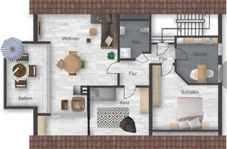 Wohnung kaufen in Rossgasse 12, 73252 Lenningen, Top sanierte Etagenwohnung mit Balkon und Einbauküche: Schöne 3,5-Zimmer-Dachgeschosswohnung