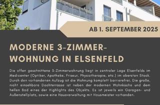 Wohnung mieten in Erlenbacher Straße 16, 63820 Elsenfeld, Moderne 3-Zimmerwohnung mit wunderschöner großer Dachterrasse