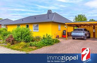 Haus kaufen in 15326 Podelzig, EFH-Bungalow nahe Lebus! Bj.2000, 4Zi.,Kü.,Bad, Kaminofen, Sauna,Wi.-garten, PV-Anlage, 631m² Grdst.