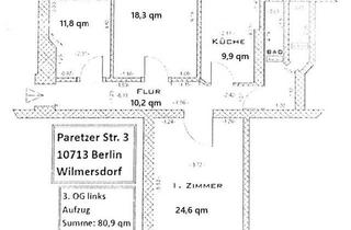 Wohnung kaufen in Paretzer Straße, 10713 Wilmersdorf (Wilmersdorf), Stilvoller Altbautraum in Wilmersdorf – 3-Zimmer-Wohnung mit Südbalkon & Aufzug