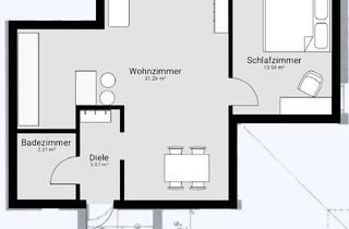 Wohnung mieten in Rhoneweg, 70771 Leinfelden-Echterdingen, Moderne, kernsanierte 2-Zimmer-Wohnung mit hohen Decken & Südausrichtung - Fertigstellung Juli