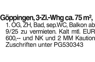 Wohnung mieten in 73033 Göppingen, 3-Zi.-Whg ca. 75 m2,