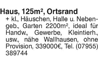 Haus kaufen in 74599 Wallhausen, Haus, 125m2, Ortsrandlage