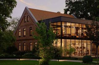 Haus kaufen in 29575 Altenmedingen, Architektonisch luxuriöser Landsitz mit Gäste-, und Badehaus, Pferdewiese & Baureserve bei Lüneburg