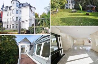 Wohnung kaufen in 08451 Crimmitschau, Eigentum mit Altbaucharme in bester Villenlage, Balkon, Kamin, gr. Garten, SUV-TG
