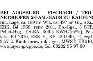 Haus kaufen in 86850 Fischach, 2-FAM.-HAUS ZU KAUFEN!