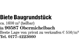Grundstück zu kaufen in 90587 Obermichelbach, Baugrundstück